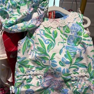 Lilly Pulitzer White and Blue Floral Dress